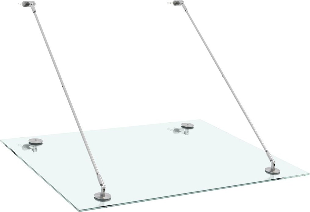 Edelstahl-Vordach Sombra mit hochwertigen Materialien, ca. 120 x 90 cm – Edelstahl/Klarglas