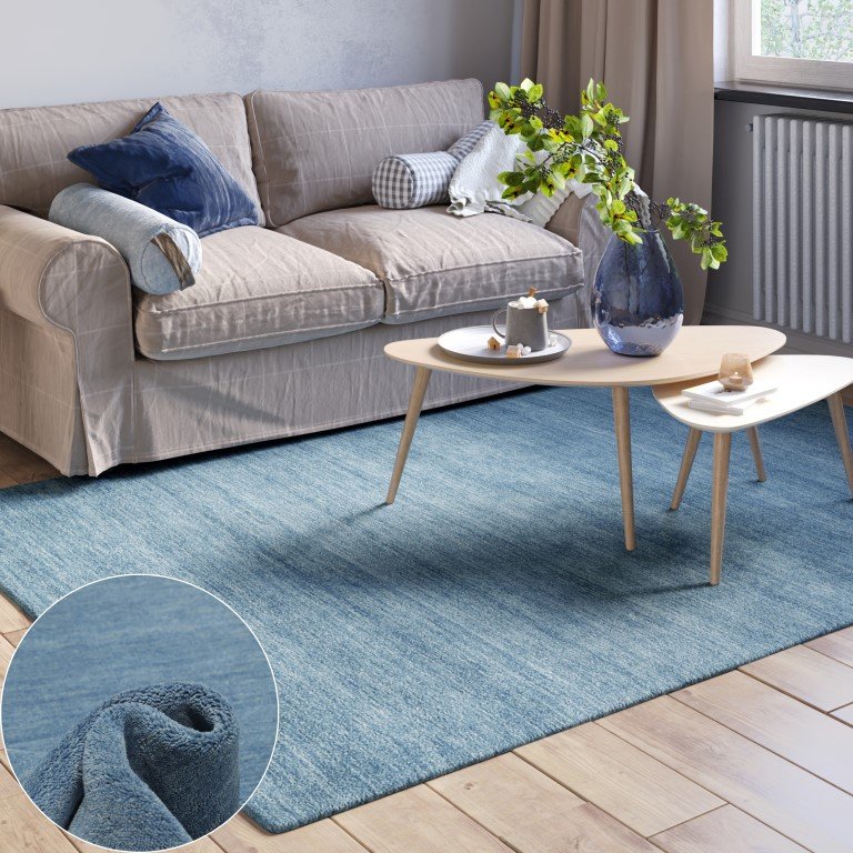Thumbnail - Teppich Adelle 290cm x 200cm, Farbe Blau , rechteck