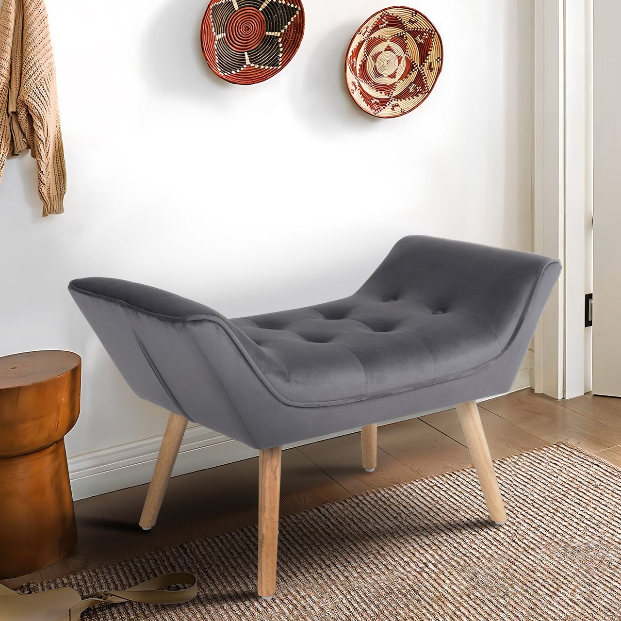 Hocker, ca. 90 x 48 x 54 cm - Dunkelgrau