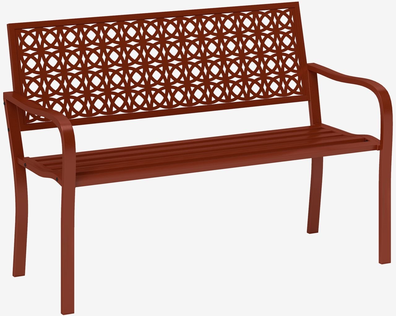 2-Sitzer Gartenbank, wetterfest Sitzbank, Gartenmöbel mit Rücken- & Armlehnen