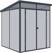 Kunststoff-Gerätehaus "TOYA", ca. 190 x 192 x 215 cm - Hellgrau/Grau