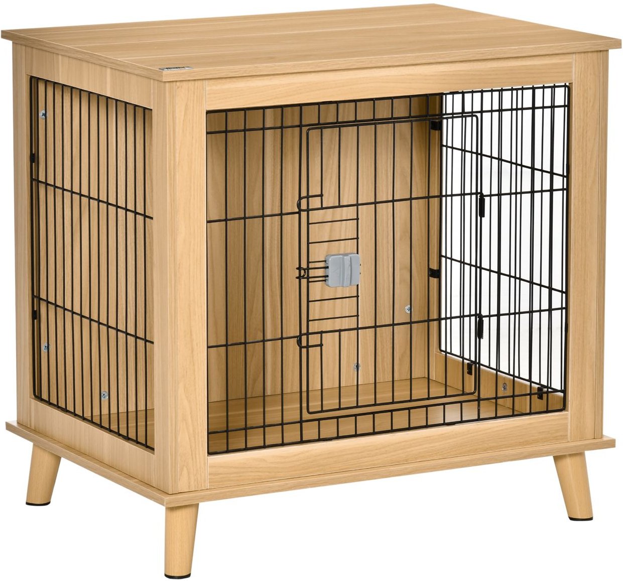 Thumbnail - Hundekäfig aus Holz mit Tischoberfläche Hundebox Tierkäfig Natur 81 x 58,5 x 76 cm