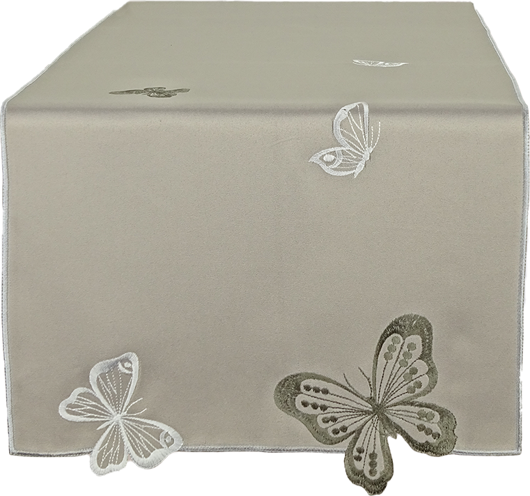 Tischwäsche mit besticktem Konturensaum