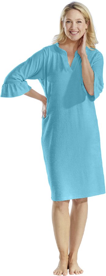 Frotteekleid mit Volantärmeln