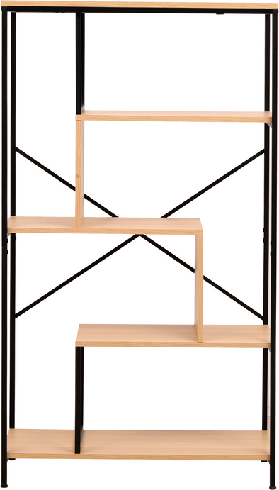 Holz-Buchregal, ca. 75 x 35 x 133 cm - Holz & Schwarz