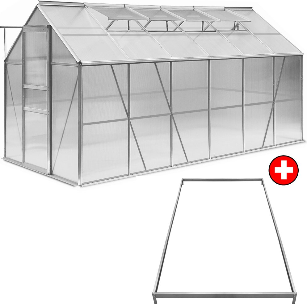 Thumbnail - Deuba ALU Gewächshaus 4 Fenster + Fundament