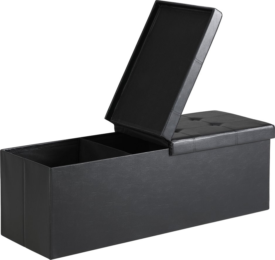 Casaria Sitzbank Schwarz 115x38x38cm mit Klappdeckel