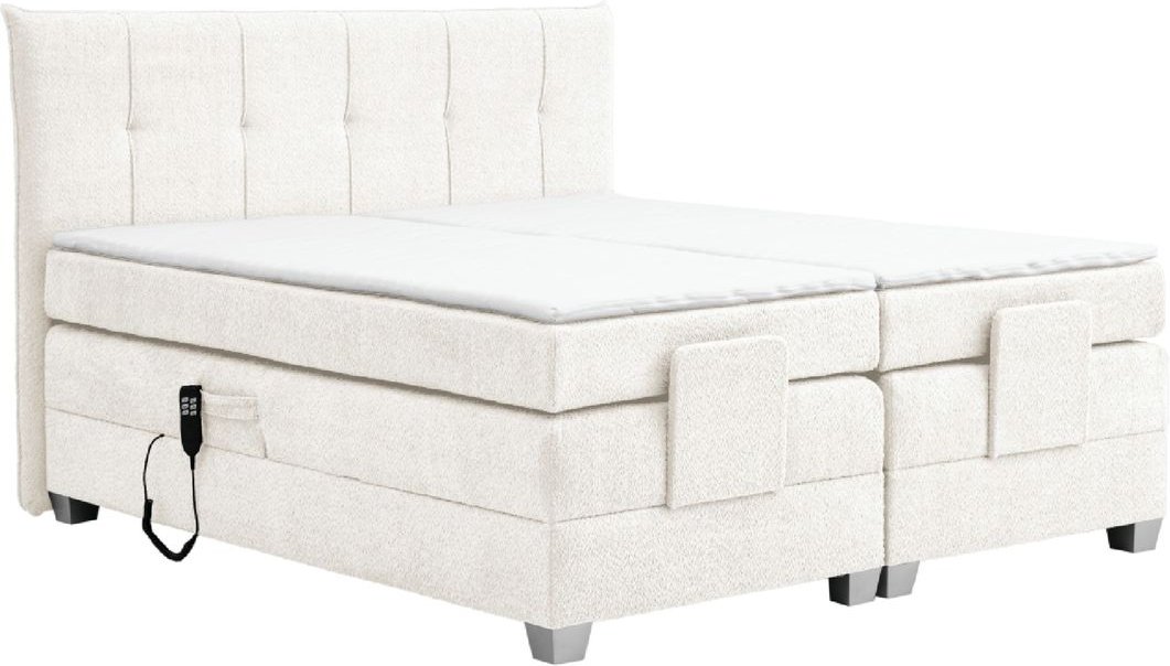 Boxspringbett BERN 180x200 cm mit Motor weiß Coral 70