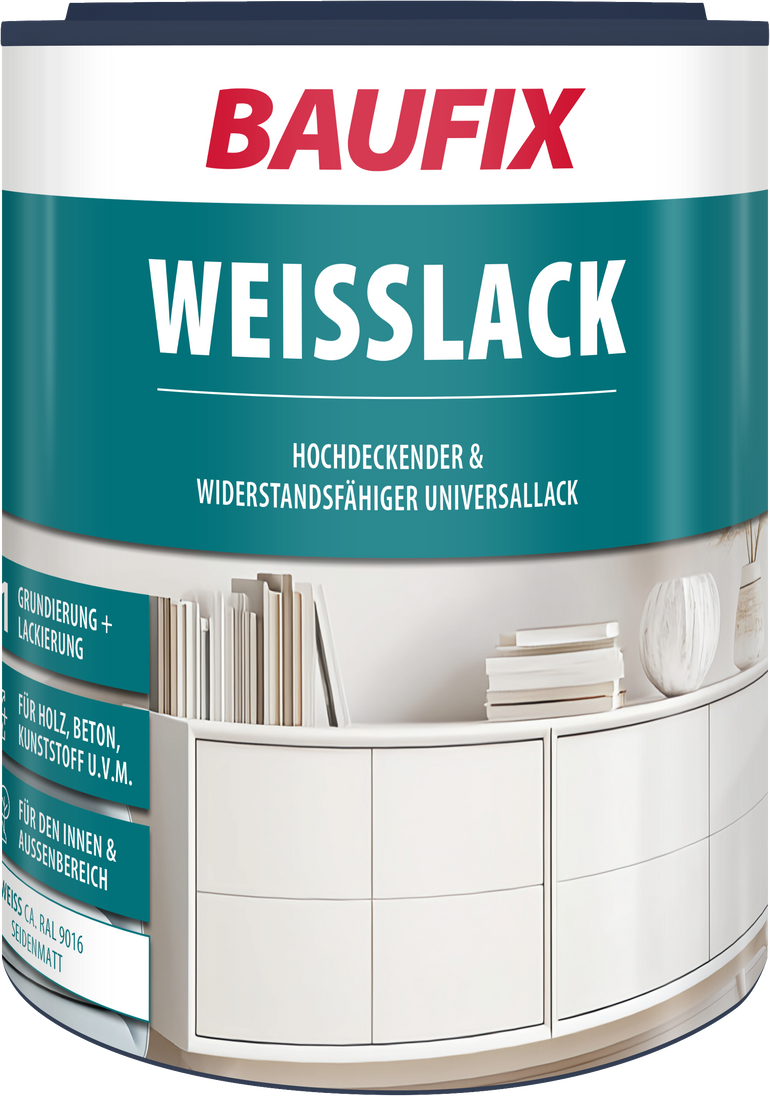 Weißlack seidenmatt 4 er Set