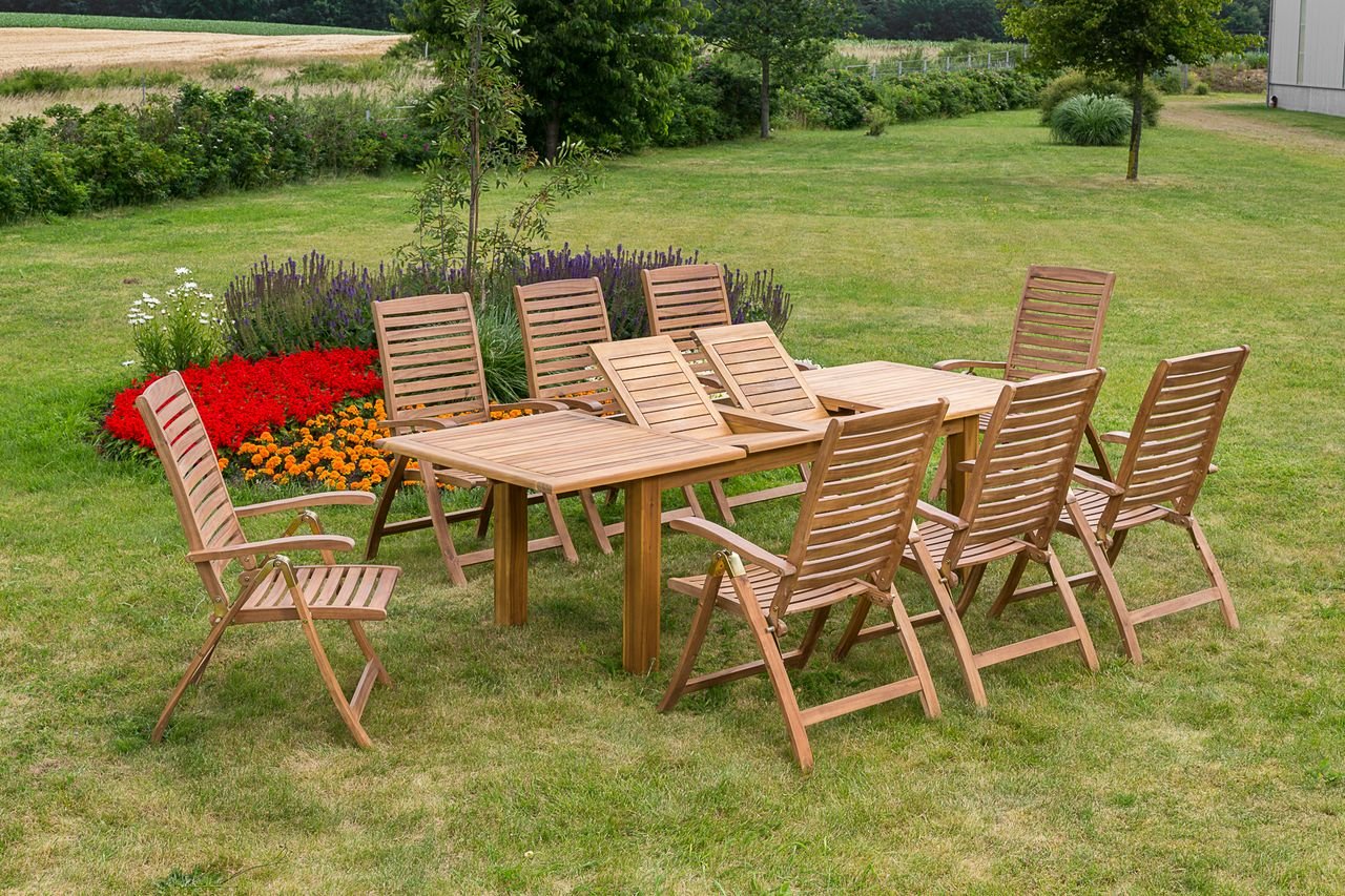 Gartenmöbelset Parabaiba 9tlg. Doppelausziehtisch
