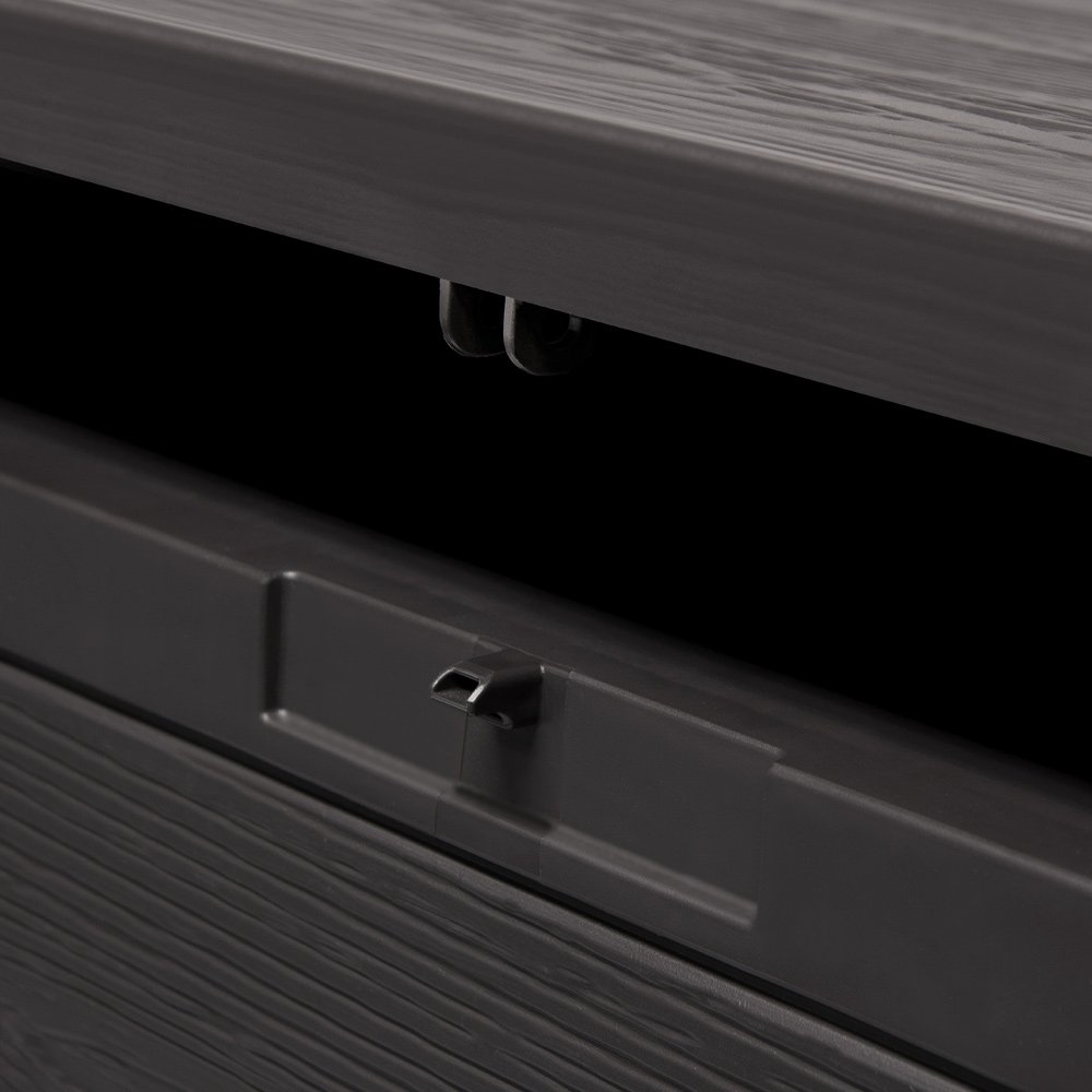 Deuba Auflagenbox Holzoptik Woody 120 x 57 x 46cm anthrazit