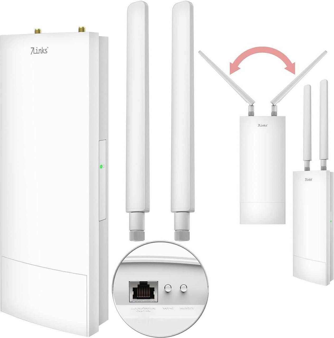 Thumbnail - 7links WLR-1260 Outdoor WLAN-Repeater – WiFi 6, 3000 Mbit/s, PoE, IP65, bis 150¿m Reichweite