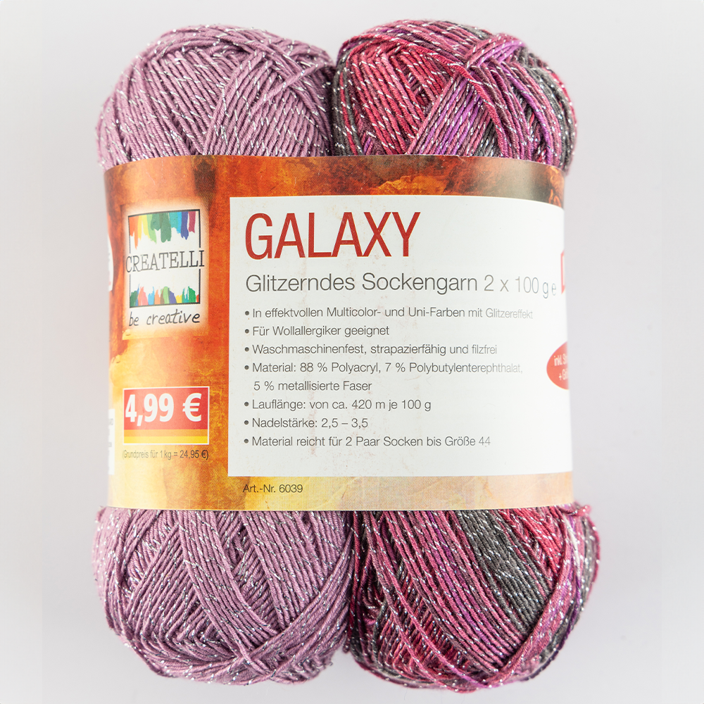 Glitzer Sockenwolle "Galaxy"