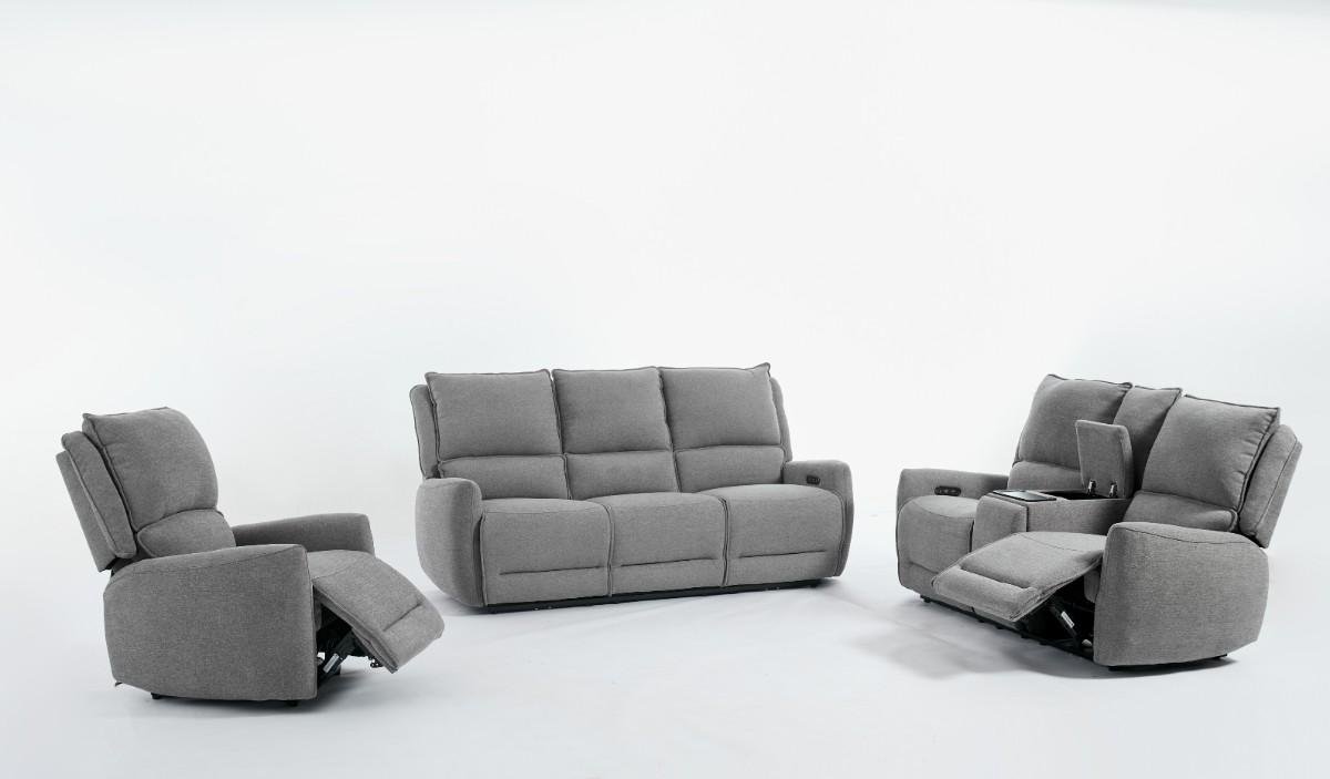 3tlg. Relaxsofa-Set - Grau