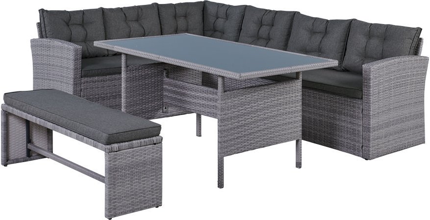 Elegantes Ecksofa Set 14tlg. ca. 177 x 169 x 74 cm - Grau