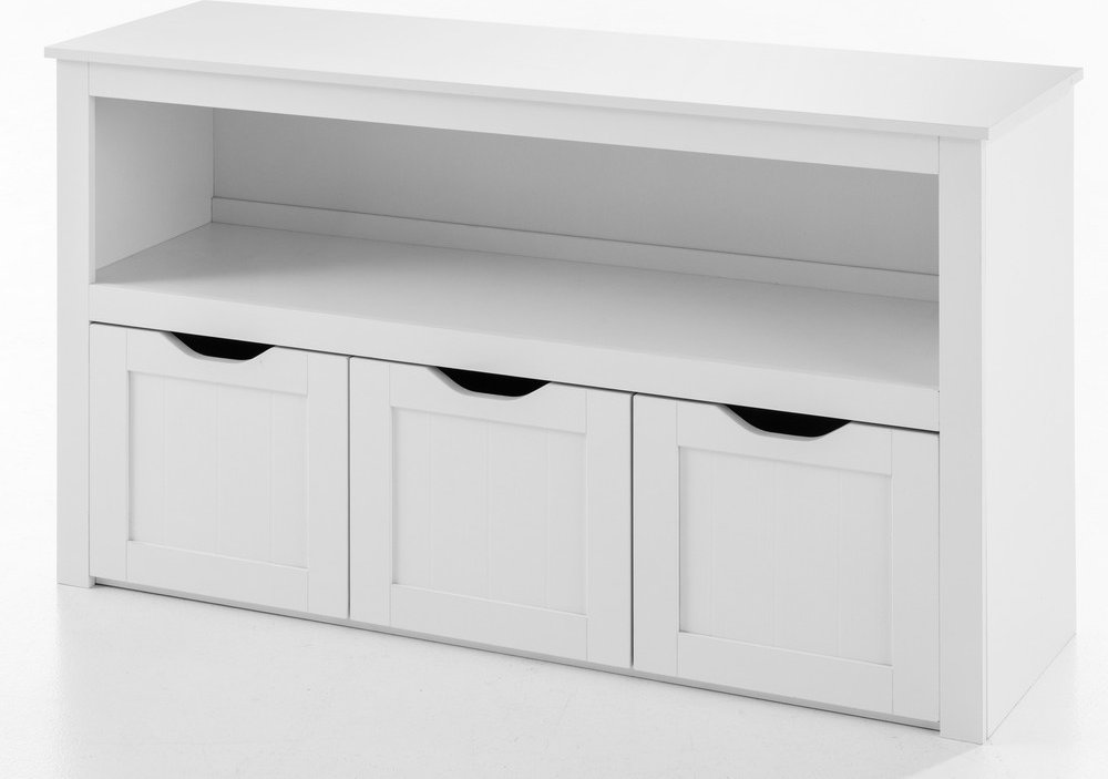 Kinderregal mit drei Schubladen für Spielzeugaufbewahrung, ca. 102 x 30 x 60 cm - Weiß
