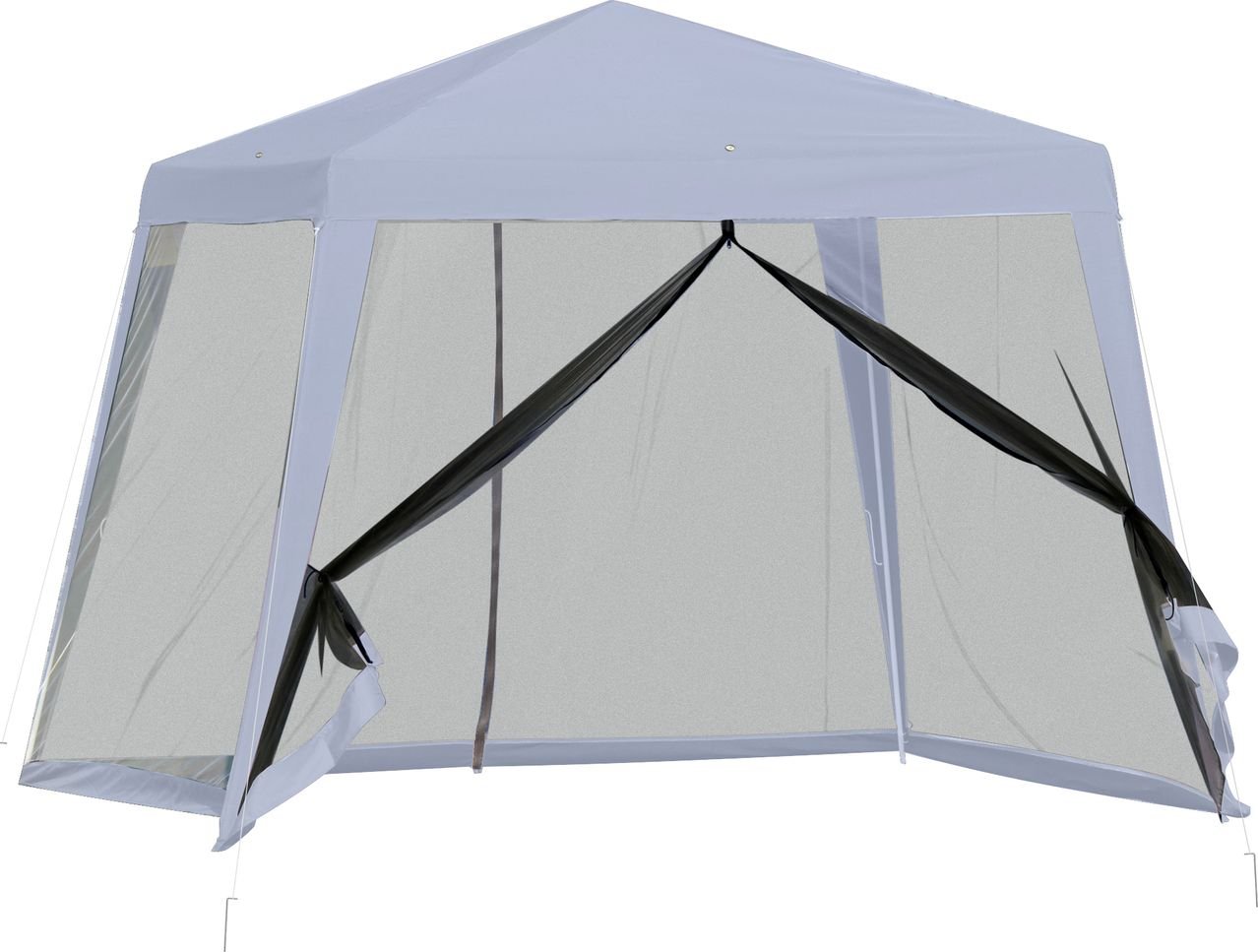 Gartenpavillon Pavillon Festzelt Partyzelt wetterfest Zelt mit Moskitonetz Metall + Polyester Grau 3 x 3 m