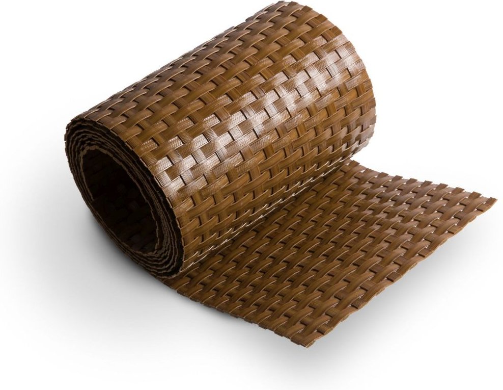 Thumbnail - Sichtschutzstreifen Rattan Einzelstreifen für Doppelstabmatten Honigbraun 2,55m