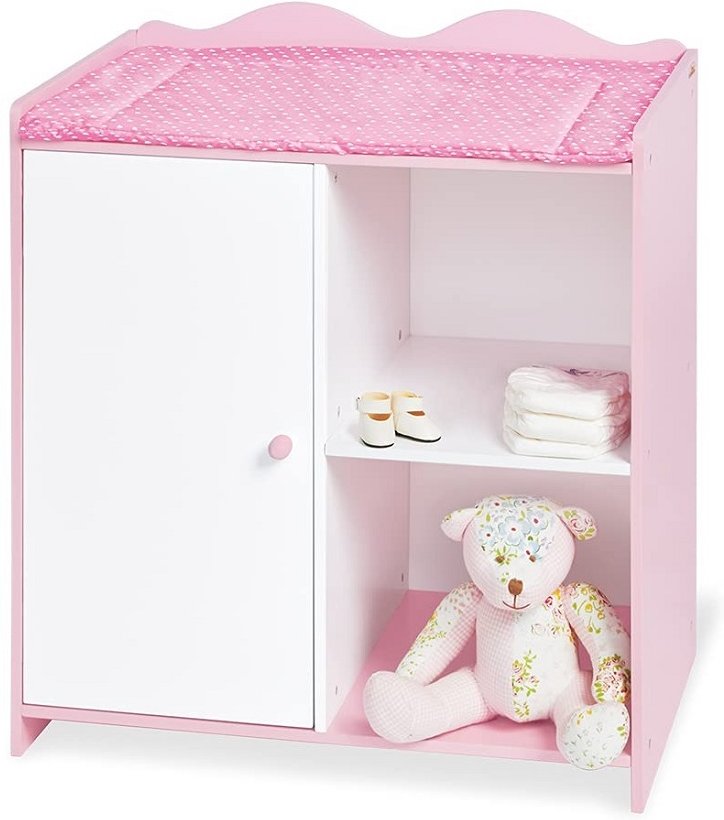 Pinolino Puppenwickeltisch Jasmin – Holzspielmöbel mit Zubehör