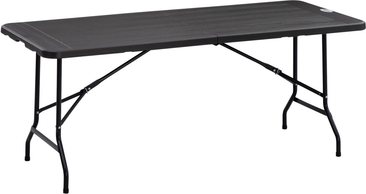 Gartentisch Klapptisch für 6 Personen in Holzoptik für Balkon Grau