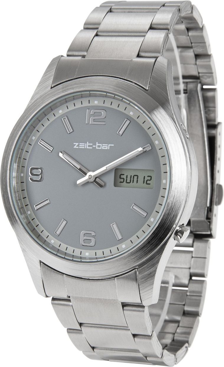 Funk-Armbanduhr mit Datums- und Wochentagsanzeige, Leuchtzeiger