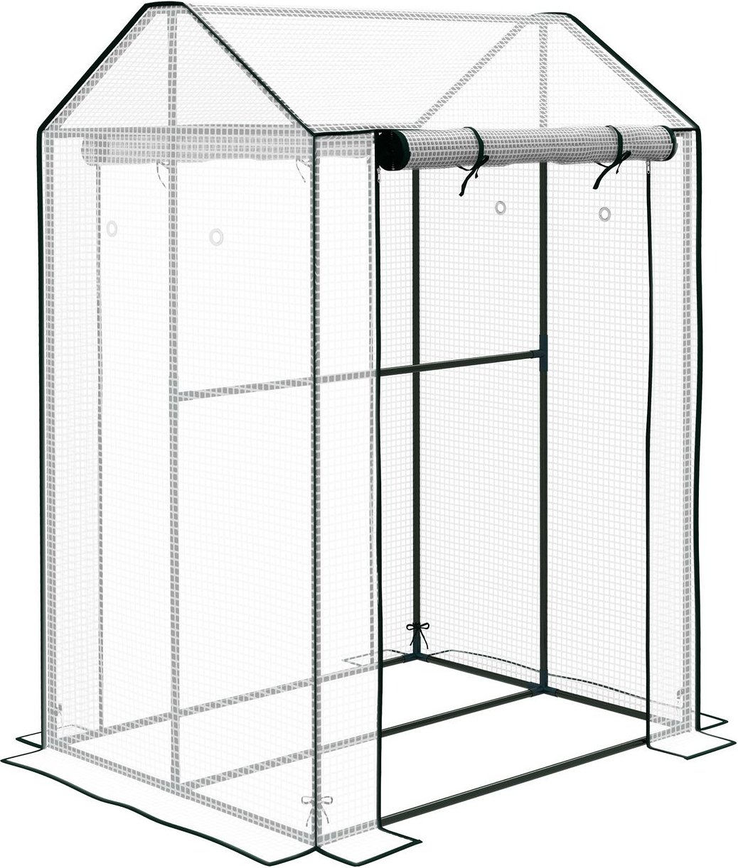 Outsunny Foliengewächshaus, Gewächshaus mit Doppeltür, Treibhaus für Garten