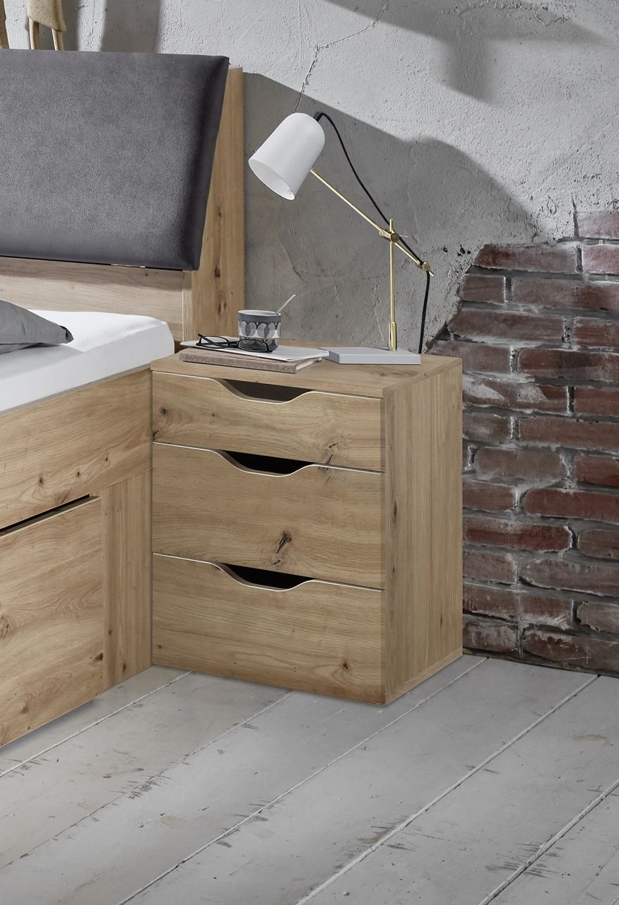 Nachtkonsole Maxi mit 3 Schubladen Eiche Artisan Dekor