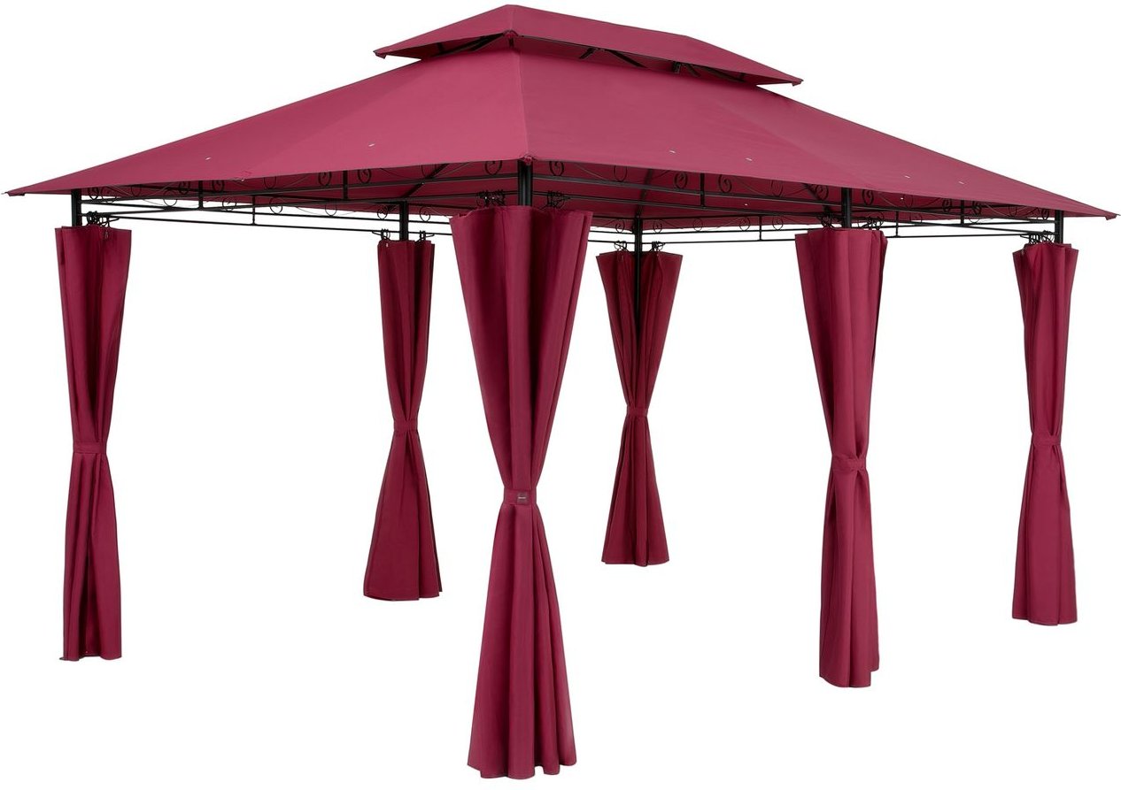 Casaria Pavillon Topas Bordeauxviolett 3x4m UV-Schutz 50+