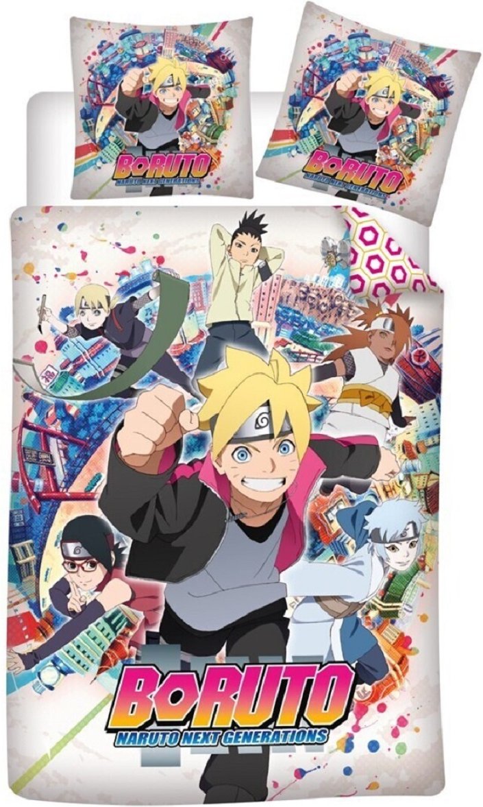 Boruto Bettwäsche Set 140x200 + 63x63 cm aus Polyester