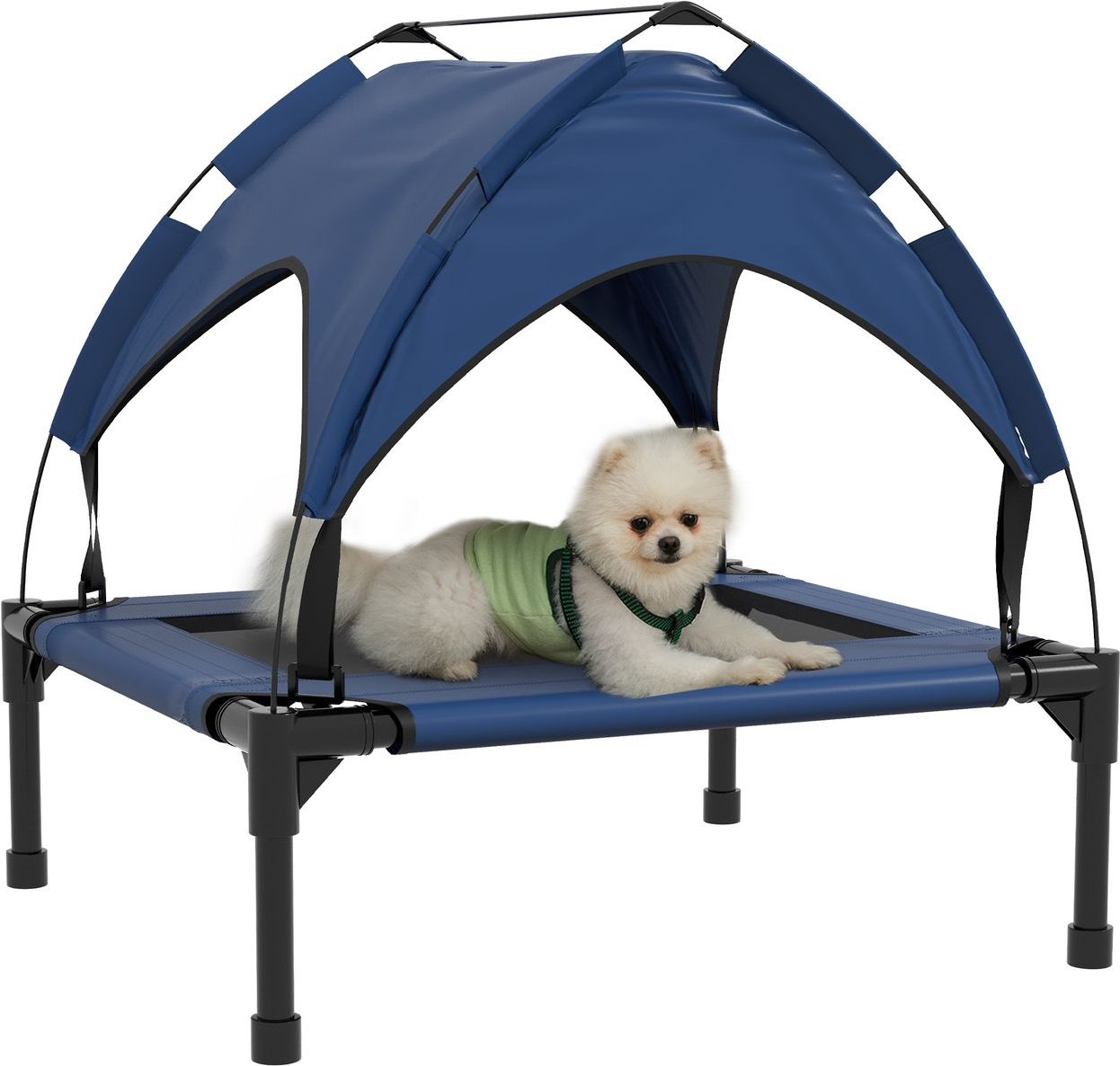 Erhöhtes Hundebett mit Baldachin, Haustierbett, Outdoor Hundeliege mit Dach