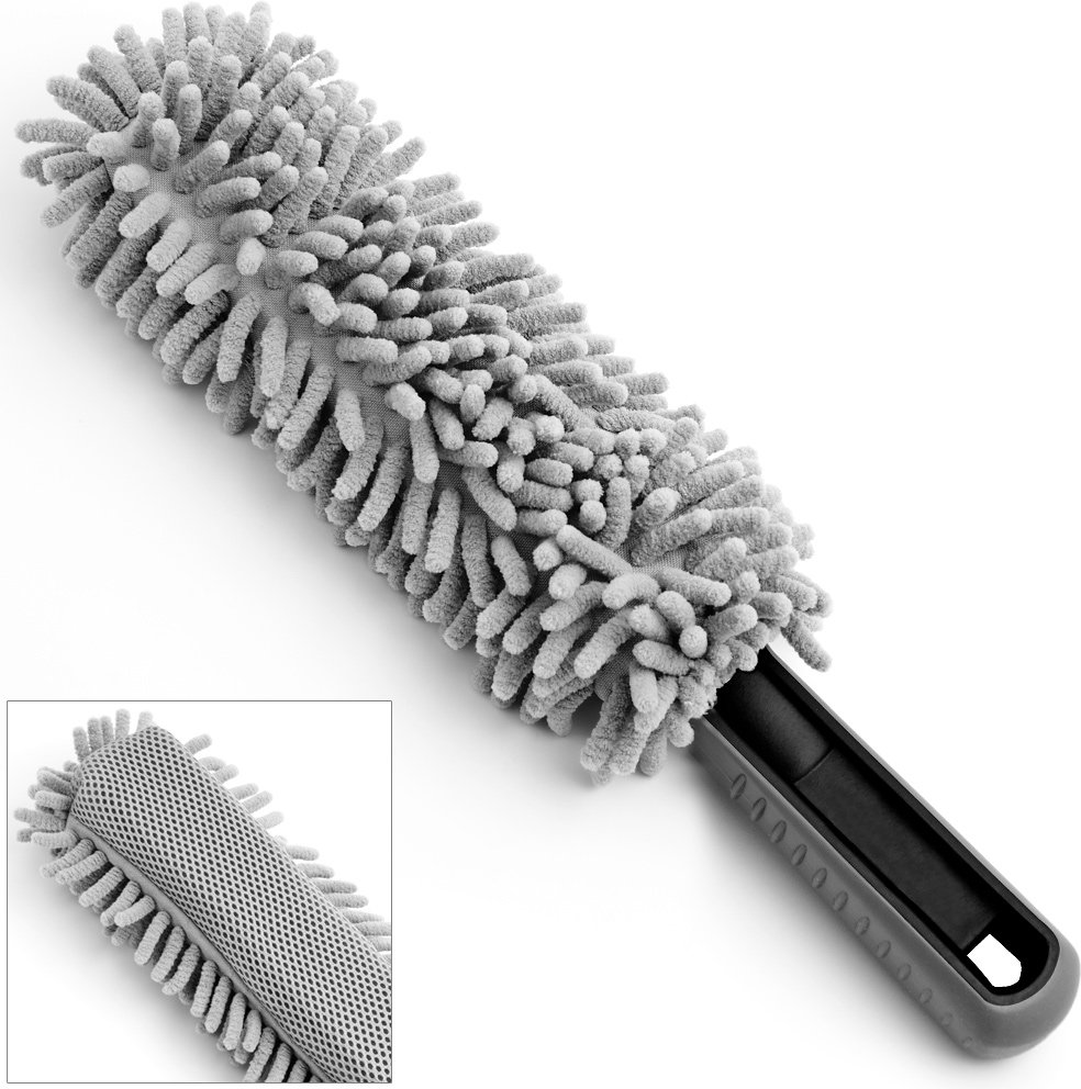 monzana Felgen-Reinigungsbürste Grau Microfaser 34cm