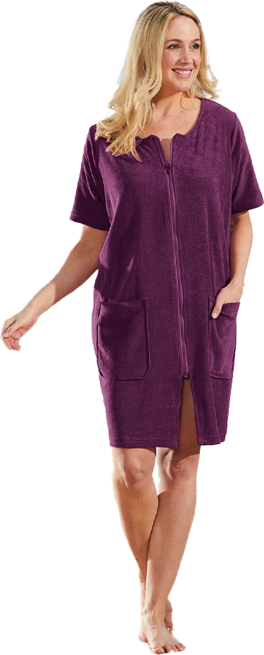 Sensino Frotteekleid mit Reißverschluss