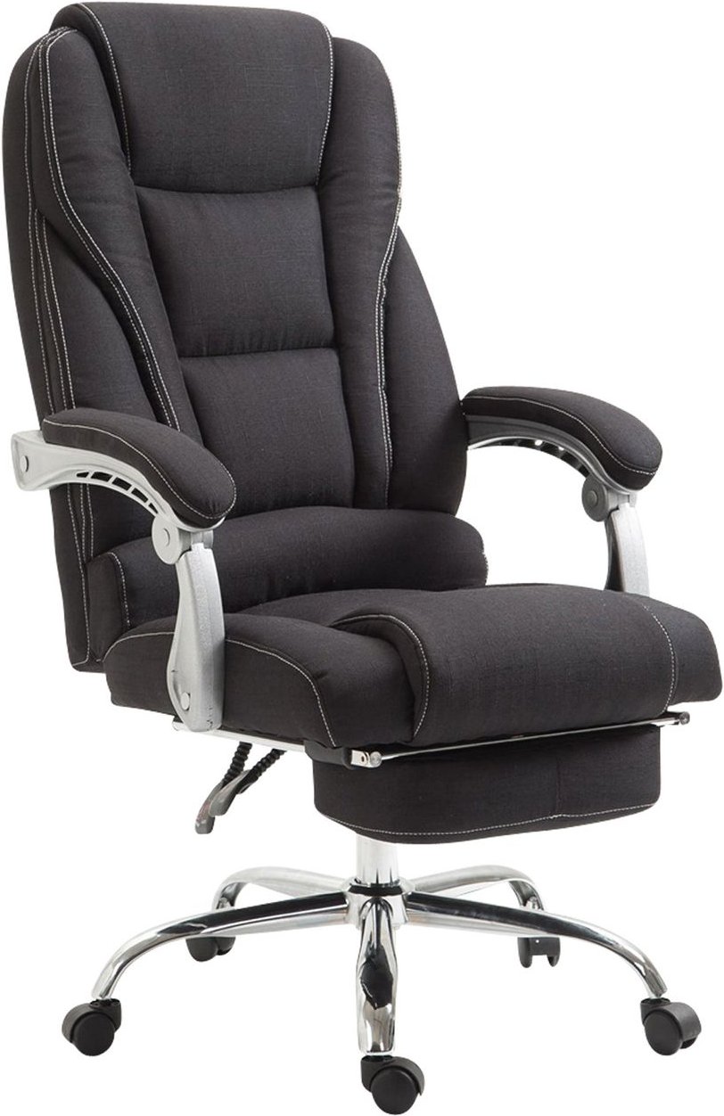 höhenverstellbarer Bürostuhl Pacific Stoffbezug mit Fußablage schwarz