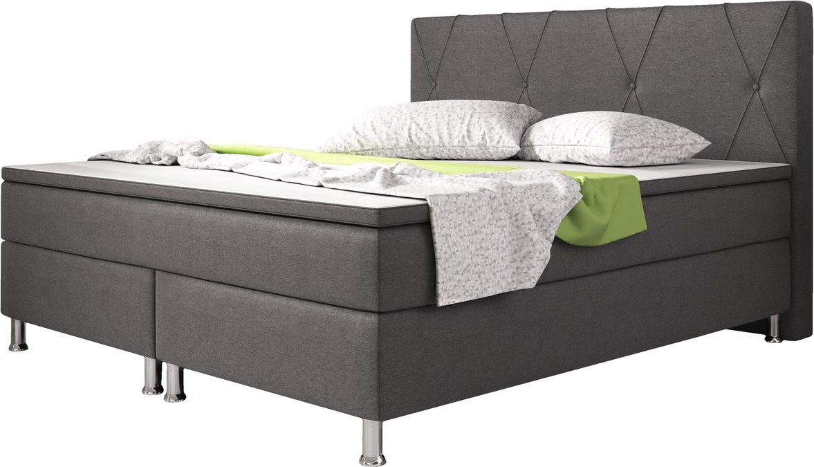 Boxspringbett Boston 180x200 Webstoff Anthrazit