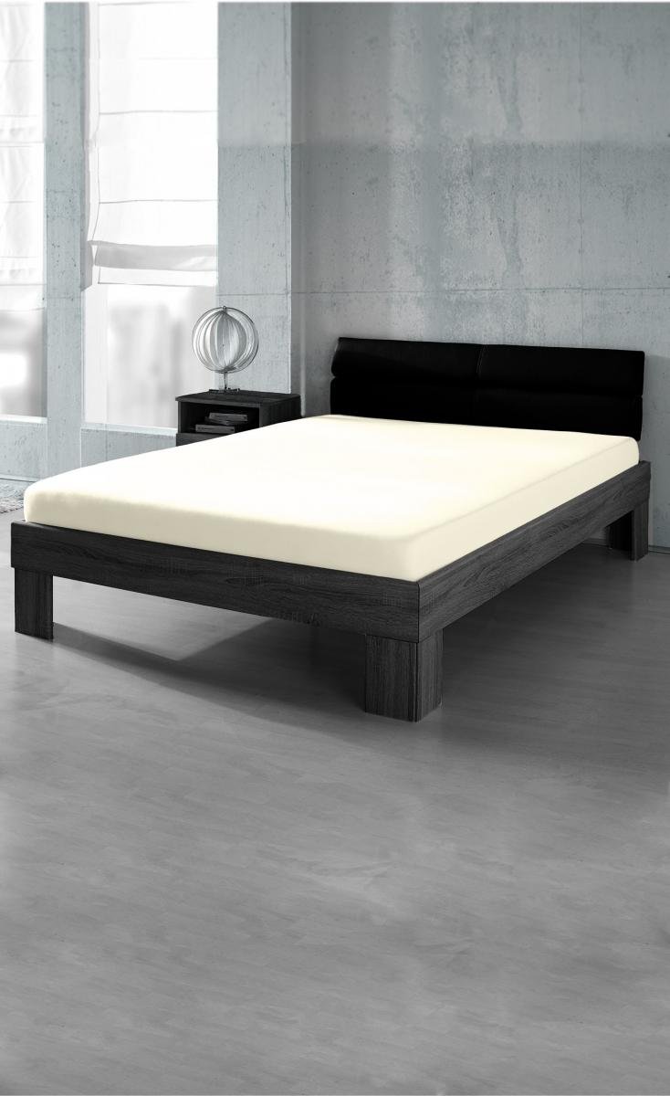 Premium Jersey Spannbetttuch 95/5 90-100x200 cm, Farbe offwhite