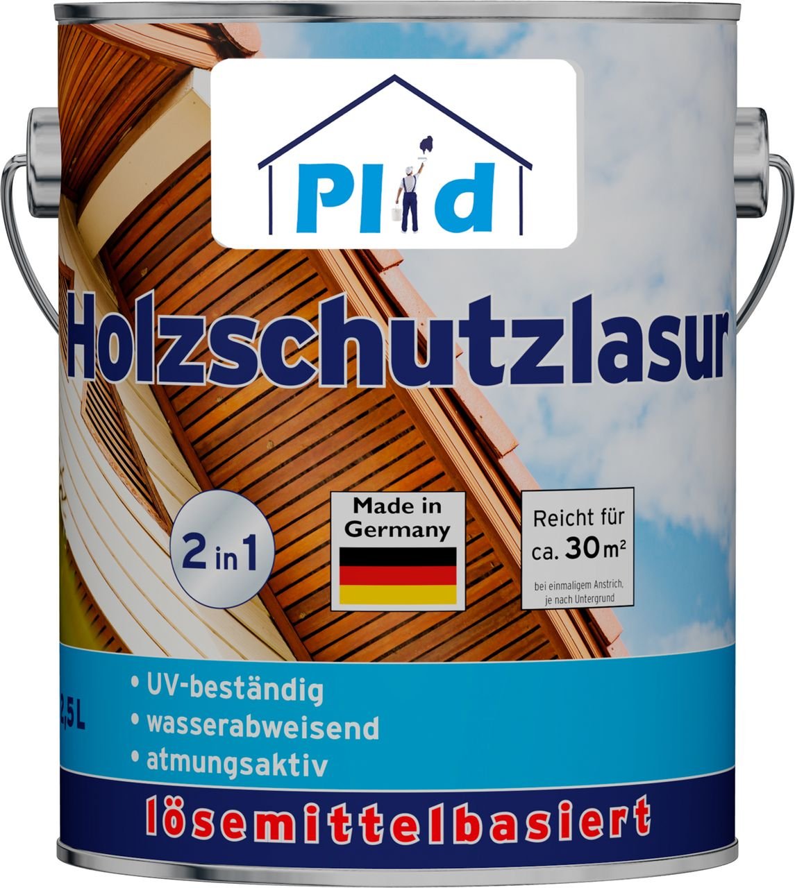 Holzschutzlasur 2,5l Kiefer, für ca. 25m² / Holzlasur Holzschutz Holzgrundierung
