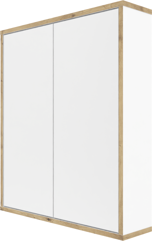 Thumbnail - Spiegelschrank MORENA mit 2 Türen, Weiß/Eiche