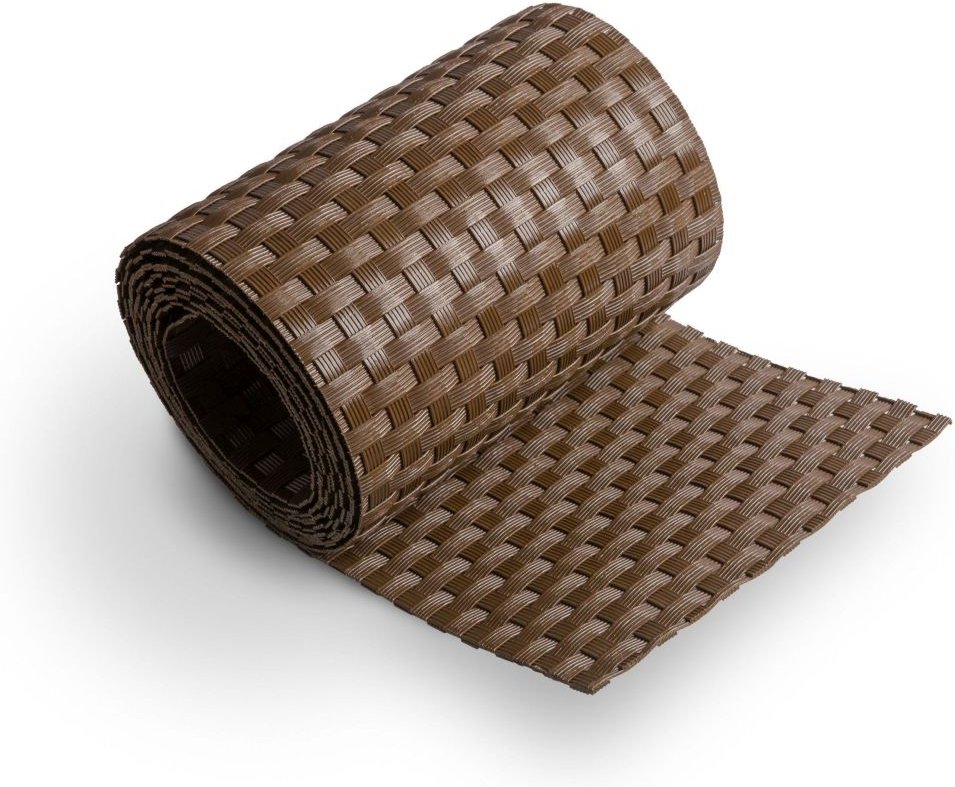 Thumbnail - Sichtschutzstreifen Rattan Einzelstreifen für Doppelstabmatten Braun 2,55m