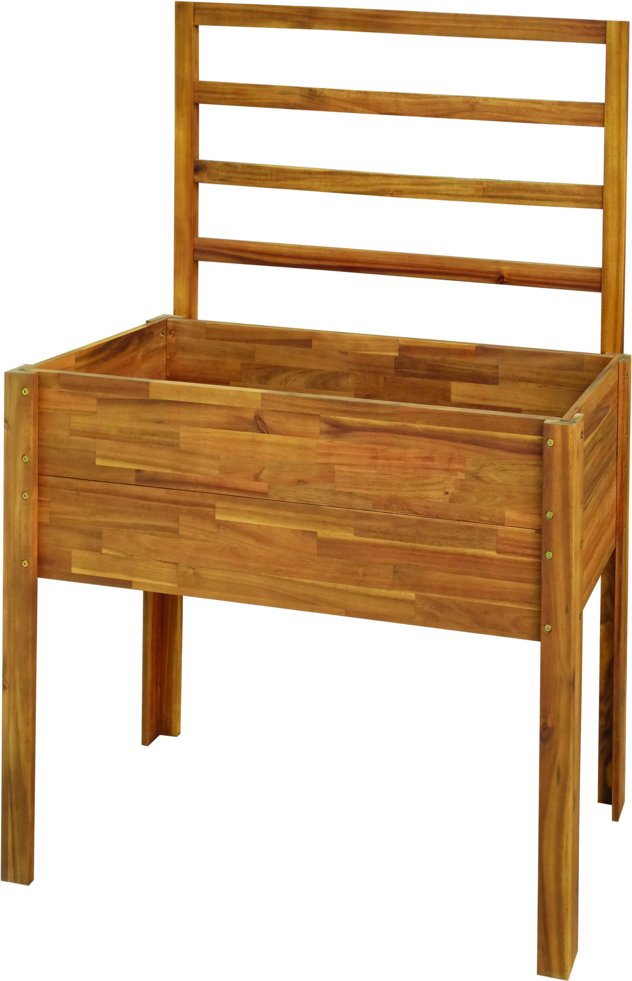 Pflanzkasten mit Rankhilfe , Akazienholz , ca. 107,5 x 40 x 145,5 - Braun