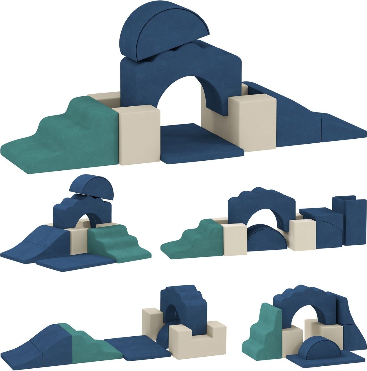 Kinder Schaumstoff Bausteine 7er Set Riesenbausteine Klettern Softbausteine