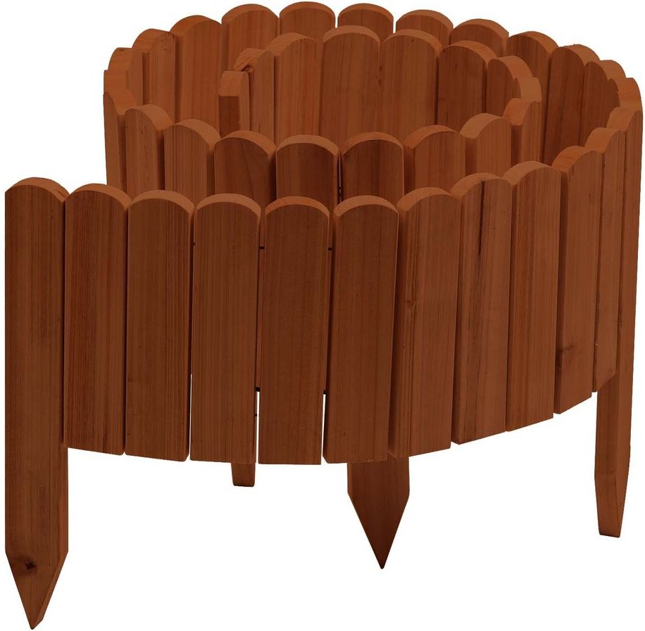 Rollzaun aus Holz, ca. 203 x 20 / 35 x 1,7cm - Braun