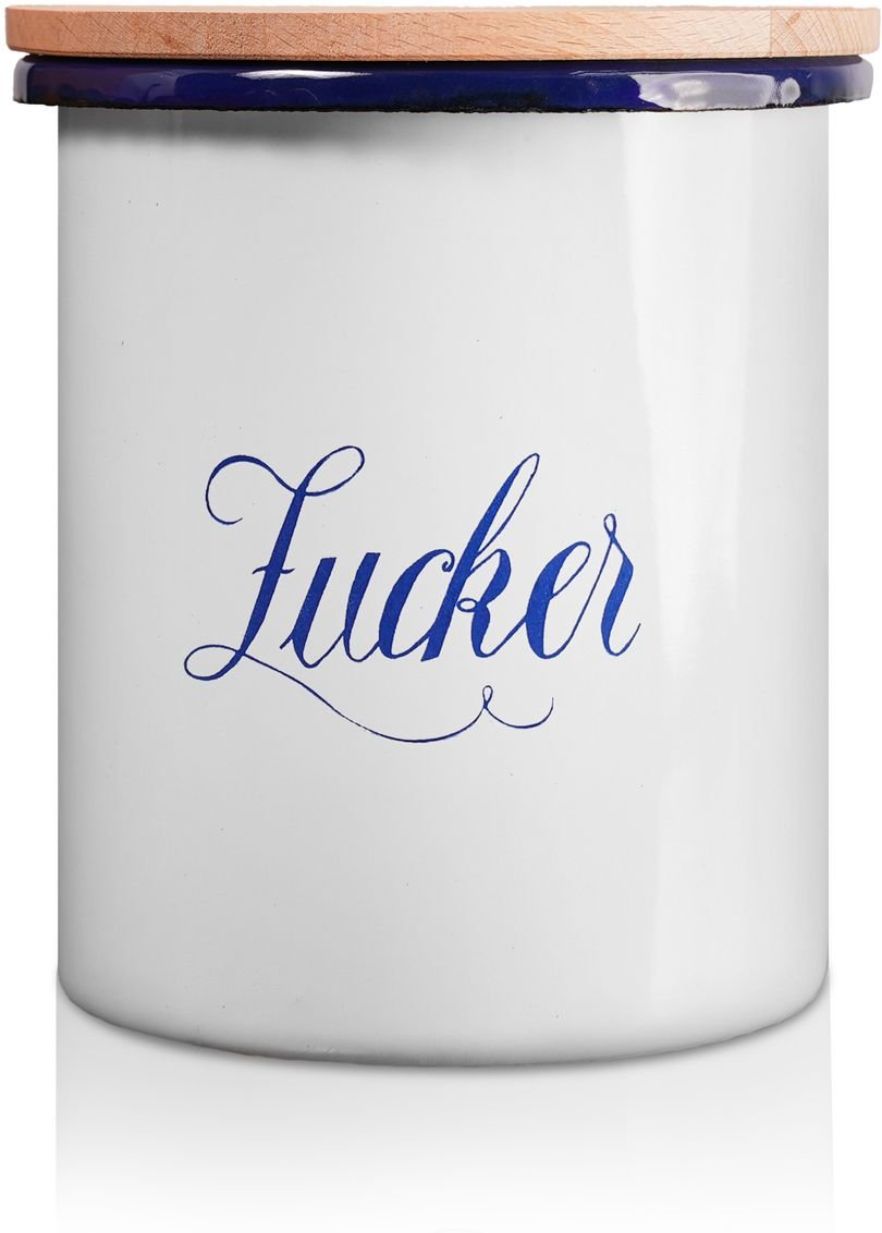 Emaillierte Dose Husum für Zucker, 12 cm