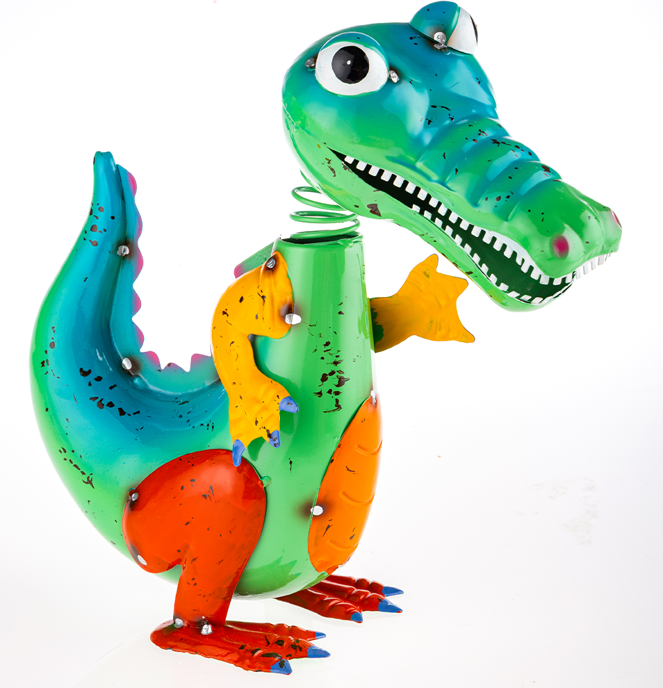 Metallkrokodil, ca. 26 x 12,5 x 28,5 cm – Multicolor