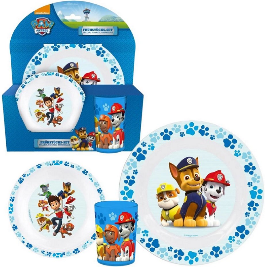 Thumbnail - Paw Patrol Geschirr-Set für Kinder – 3-teiliges Melamin-Set