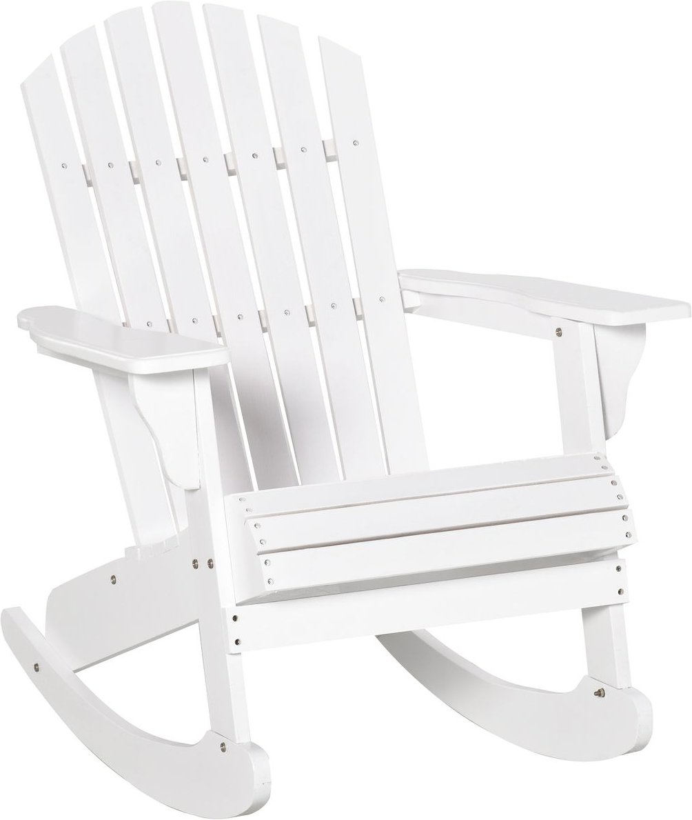 Adirondack Gartenstuhl Schaukelstuhl Schaukelsessel Gartenmöbel Balkonstuhl Weiß 77 x 94 x 97 cm