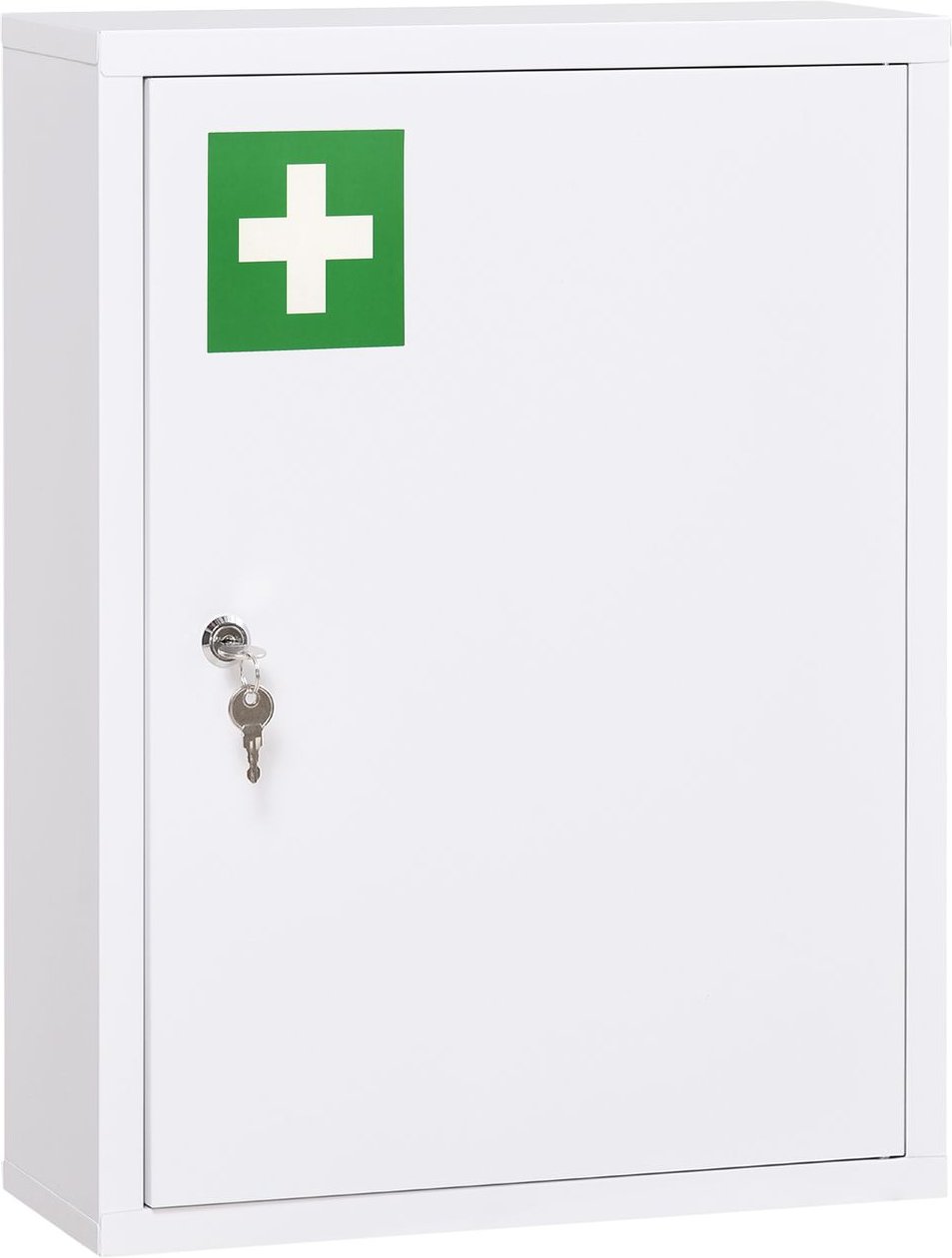 Medizinschrank, Apothekerschrank mit 3 Fächern, 2 Schlüsseln, Stahl