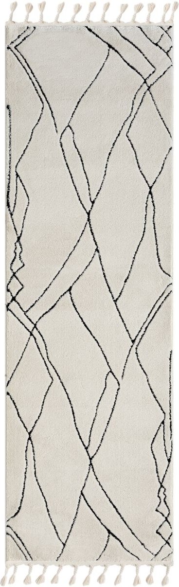 Thumbnail - Teppich Moroccan Escape, 80 cm x 250 cm, Farbe weiß, rechteckig, Florhöhe 19mm