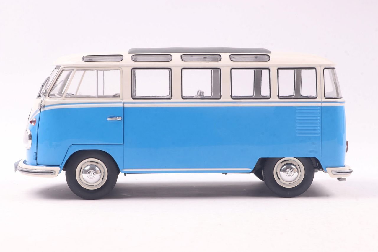 Modellfahrzeug Solido 1:18 VW T1 21 WINDOWS b. blau/weiß