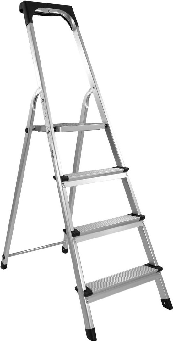 Stehleiter mit 4 Stufen, Aluminium Trittleiter