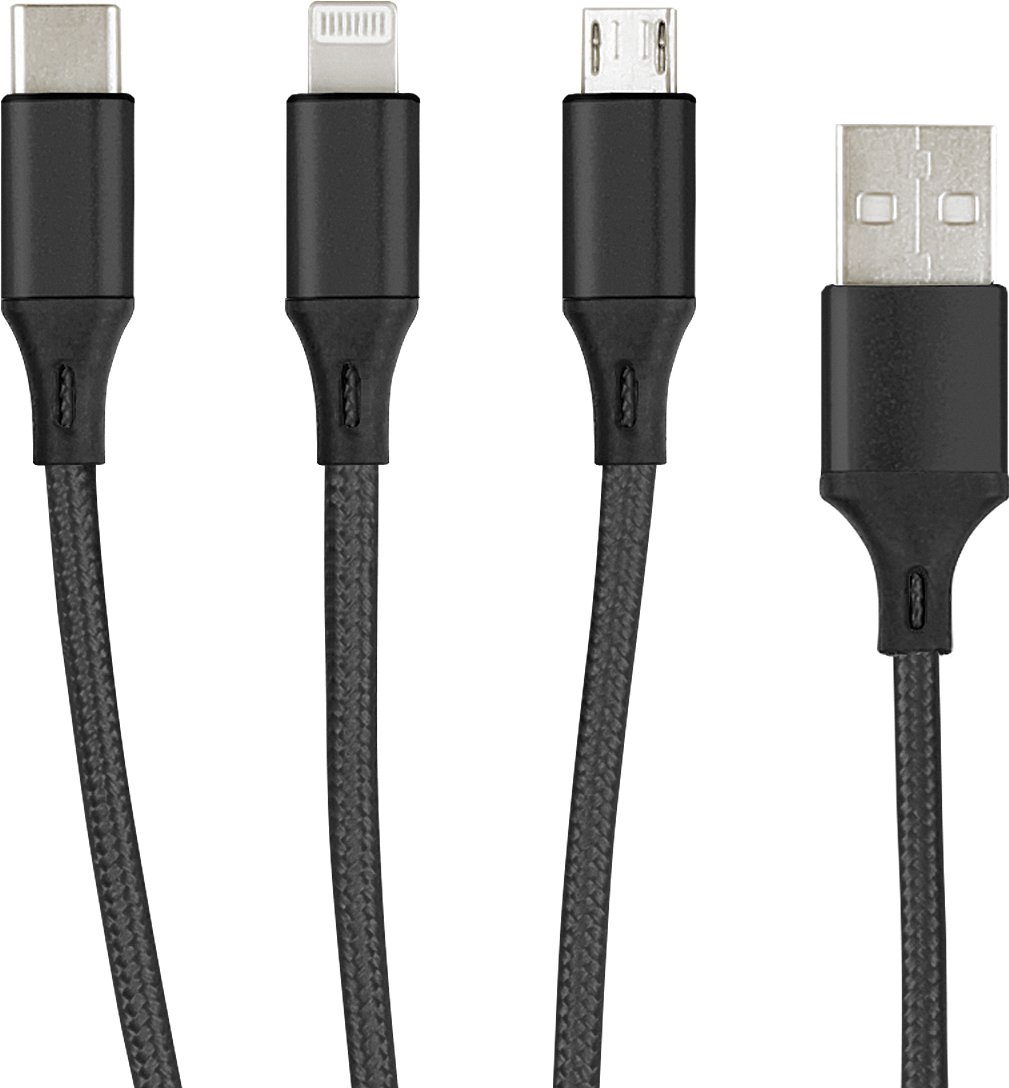 3in1 Essential Ladekabel TypC/8-PIN/Micro USB 1.2M